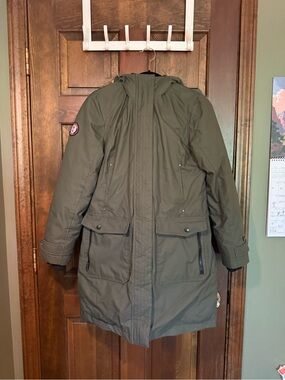 Free Country Arctic Down Series Oliva Green Parka with Faux-Fur Hood